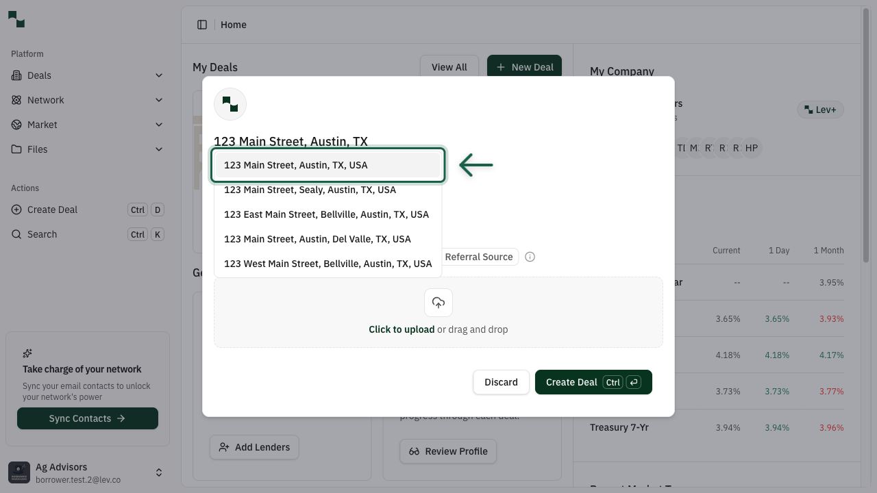 Address suggestions dropdown