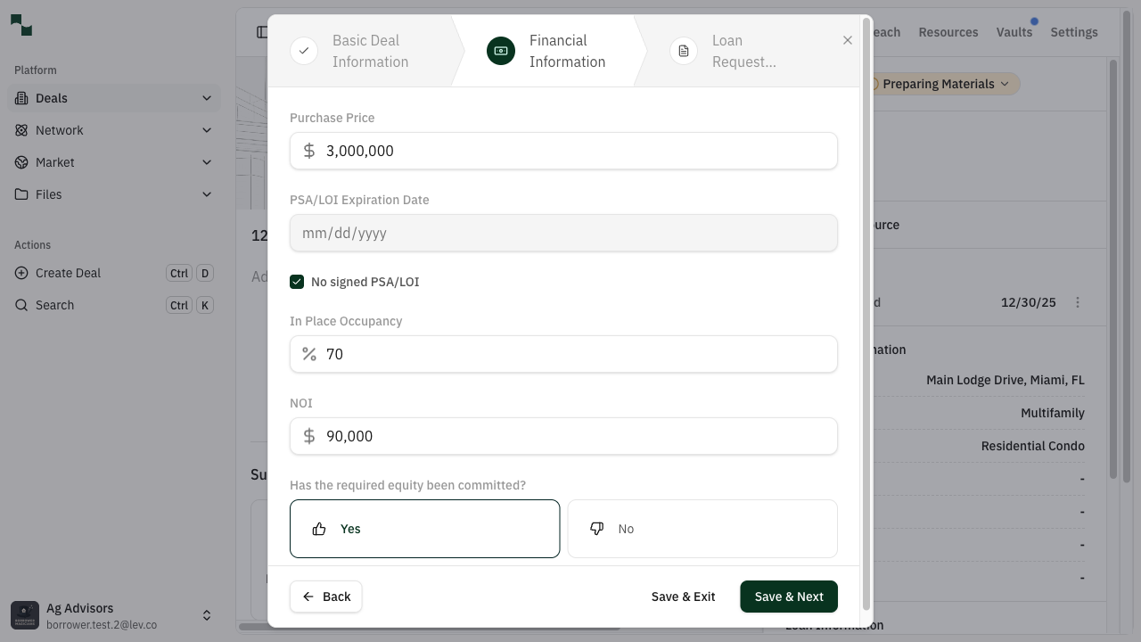 Financial information filled
