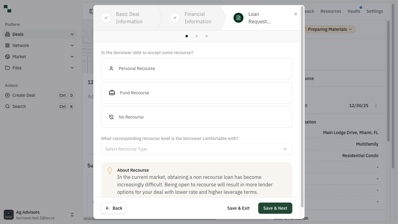 Loan request recourse options